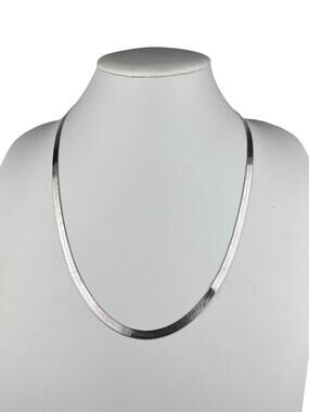 NF Flat Chain 24" Sterling Silver Necklace Italy